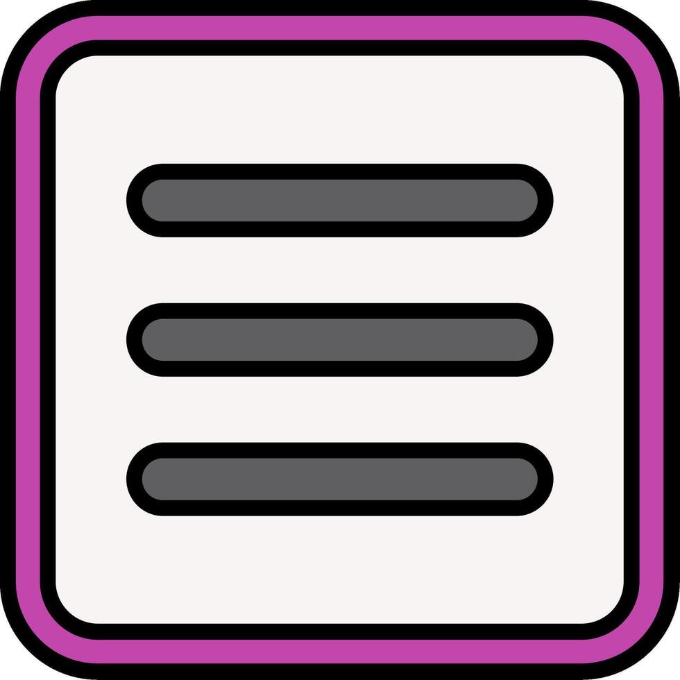 Menu Line Filled Icon vector