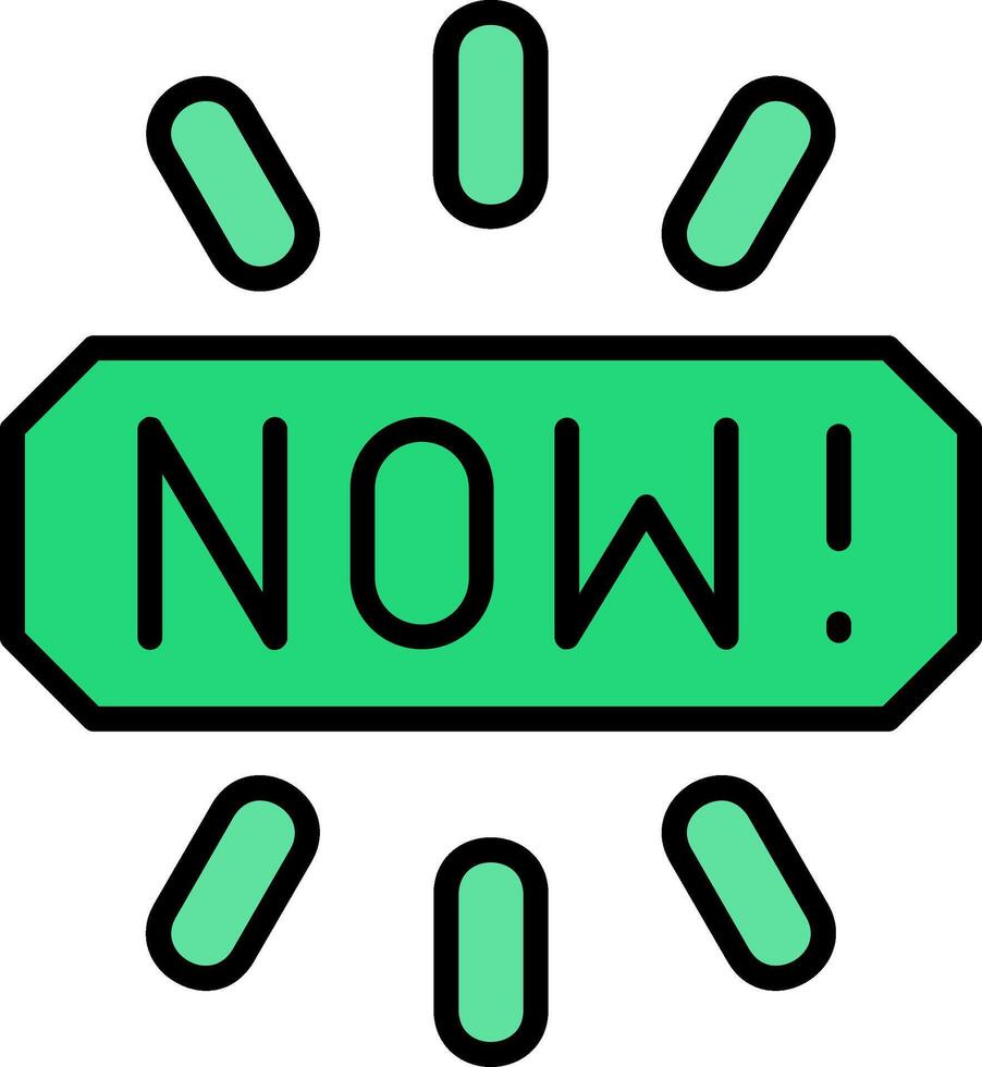 Now Line Filled Icon vector