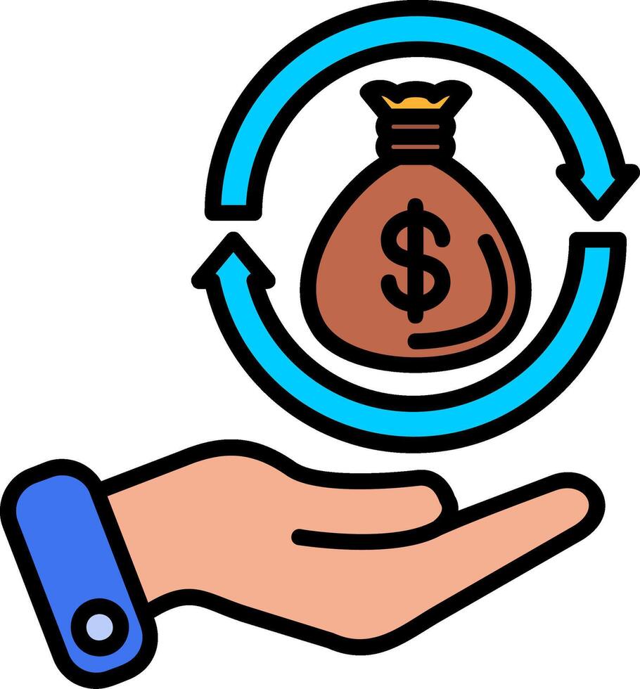 Return On Investment Line Filled Icon vector