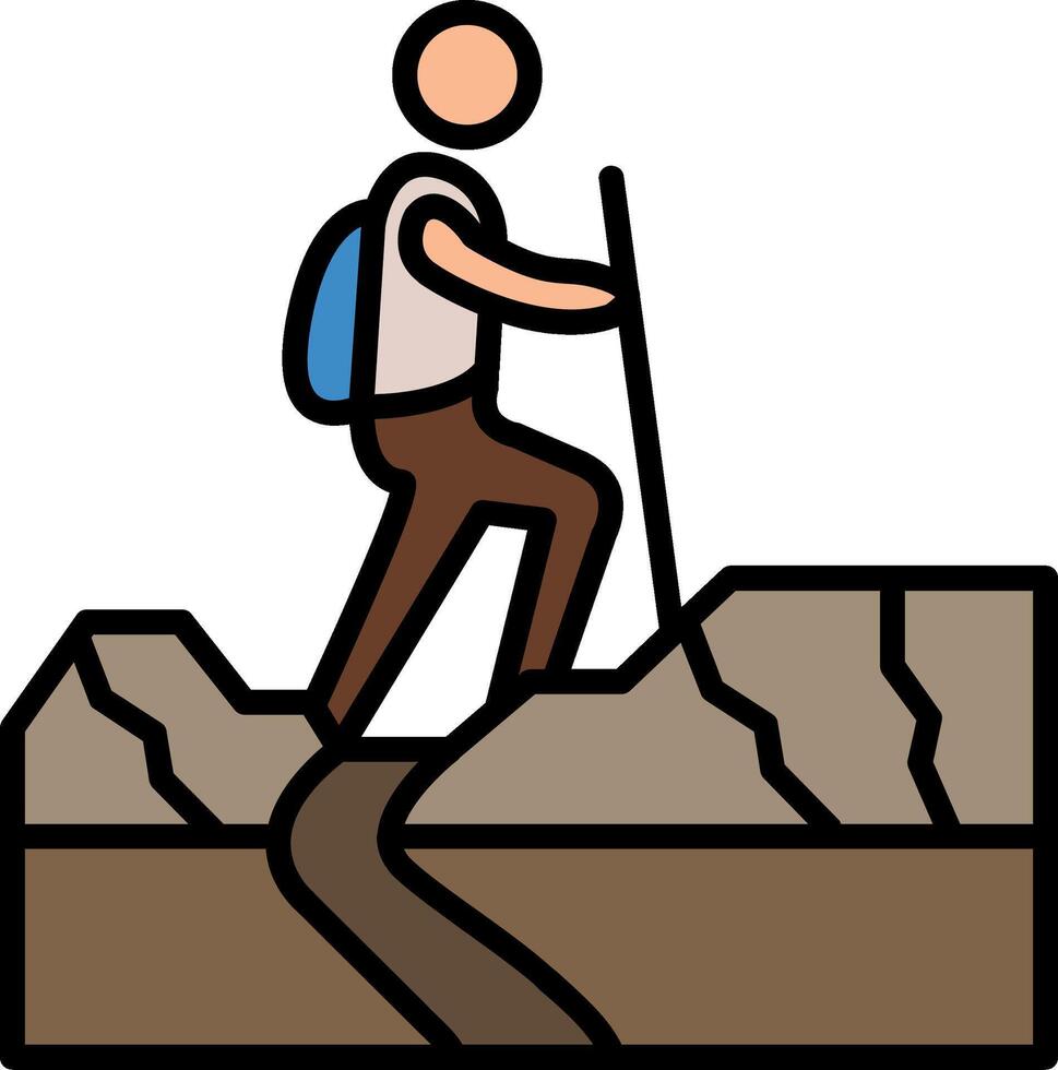 Trekking Line Filled Icon vector