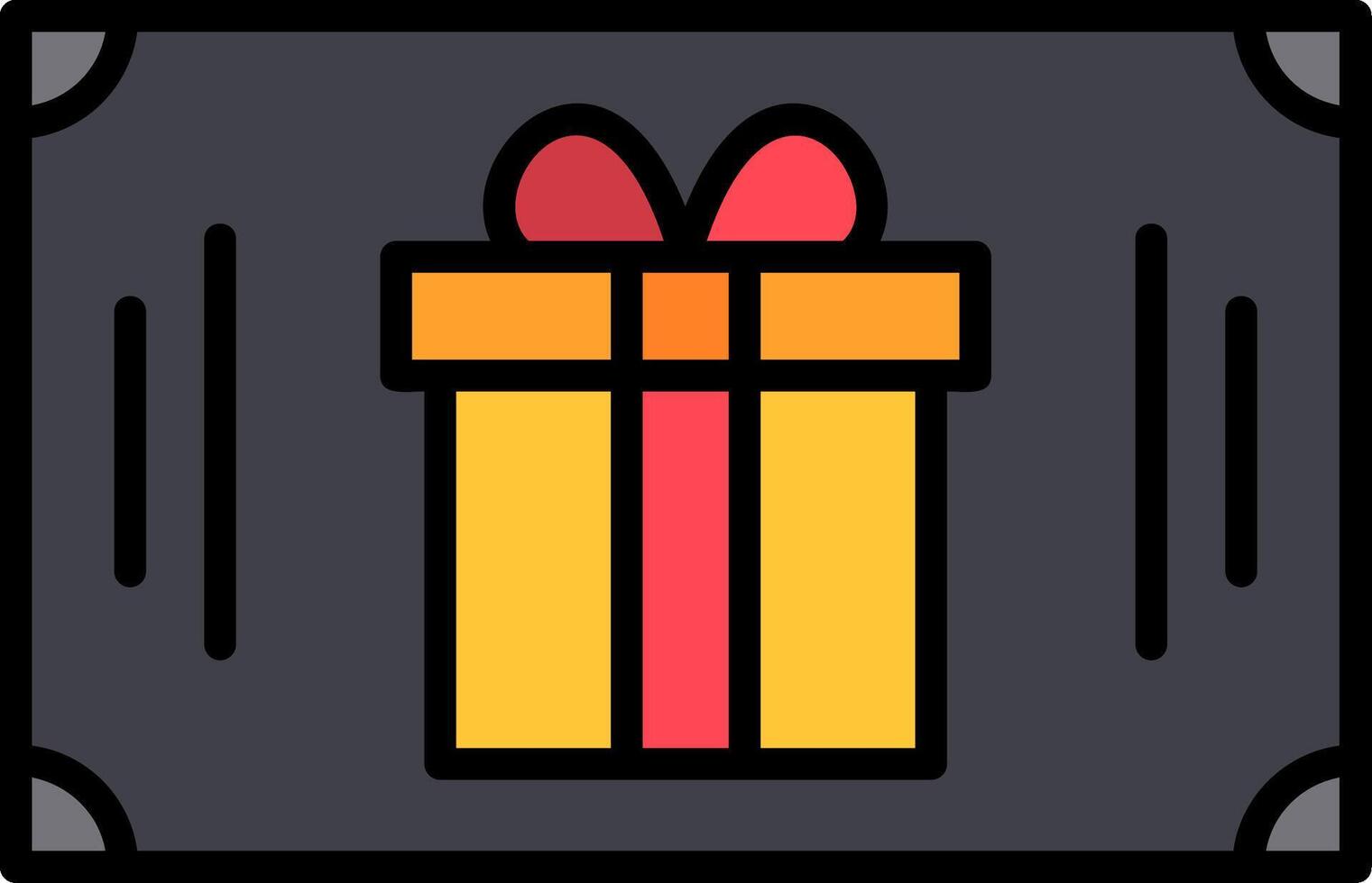 Gift Card Line Filled Icon vector