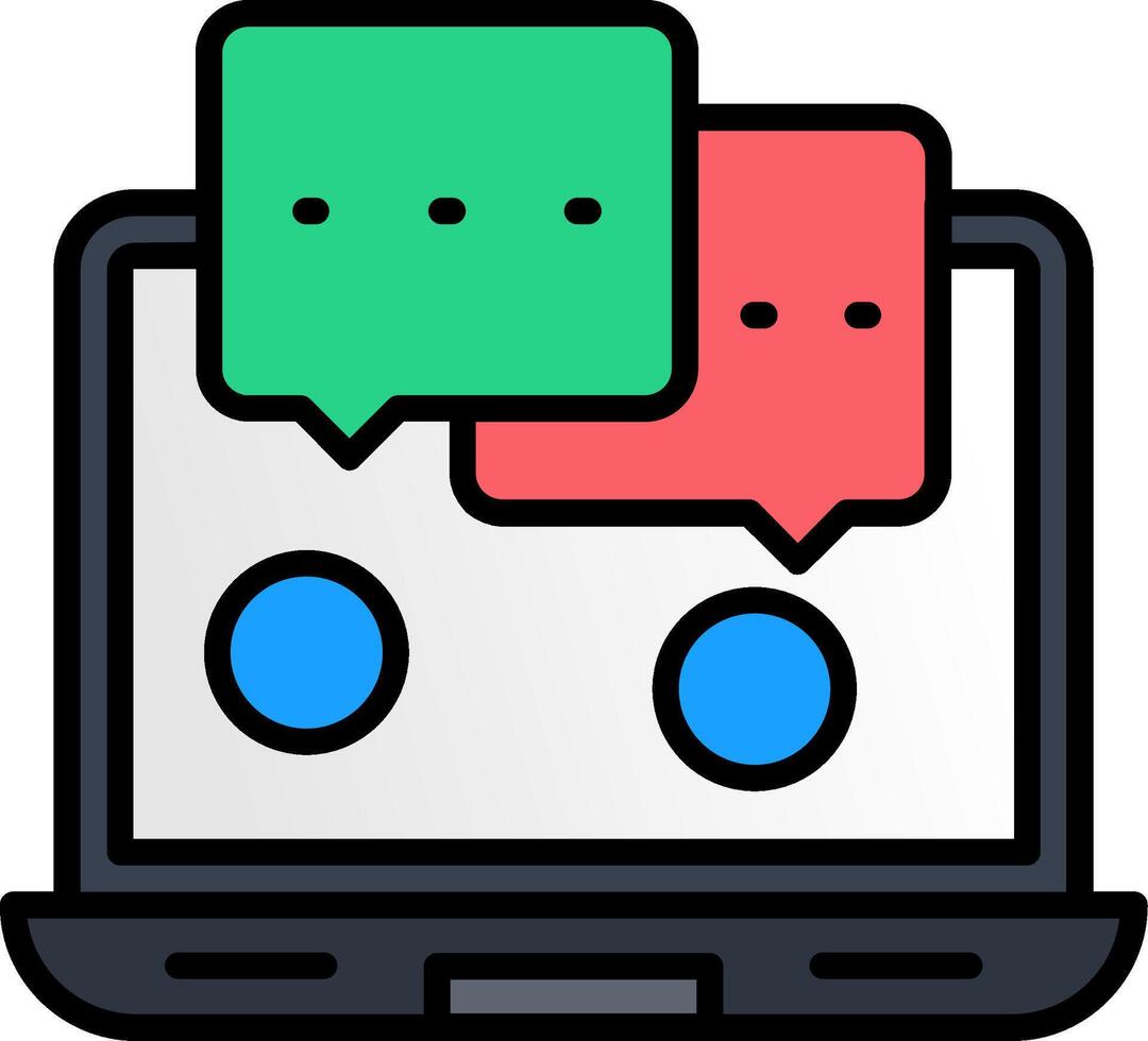 Laptop Line Filled Icon vector