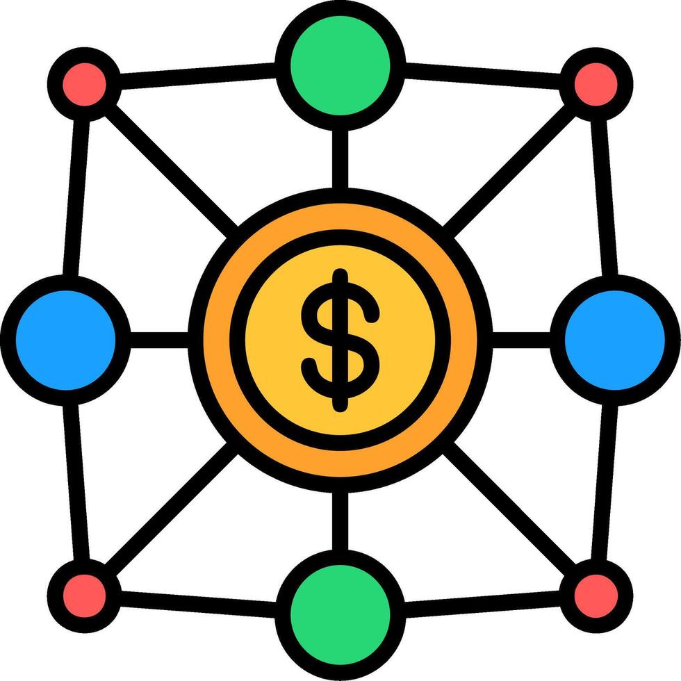 Money Line Filled Icon vector