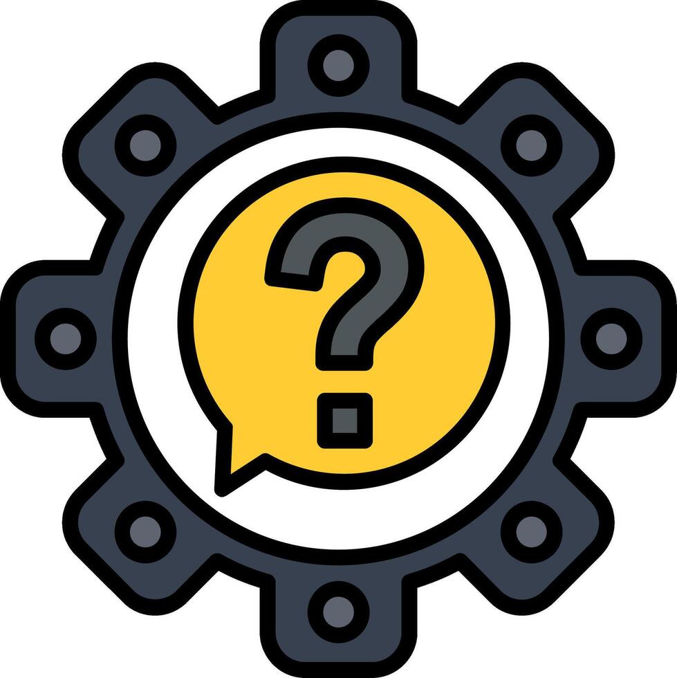 Question Line Filled Icon vector