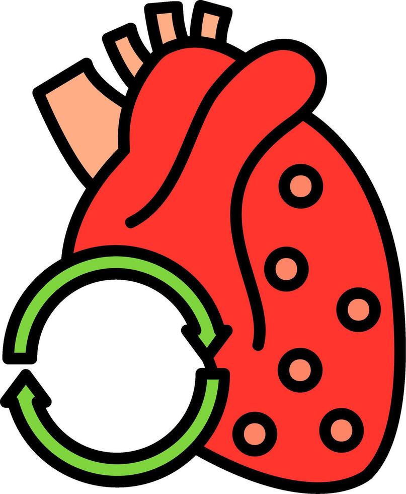Transplant Line Filled Icon vector