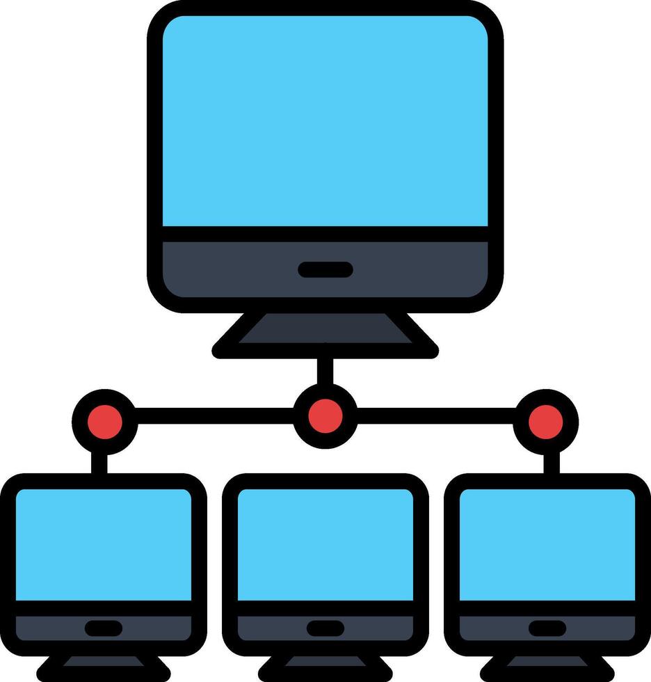 Computer Networks Line Filled Icon vector