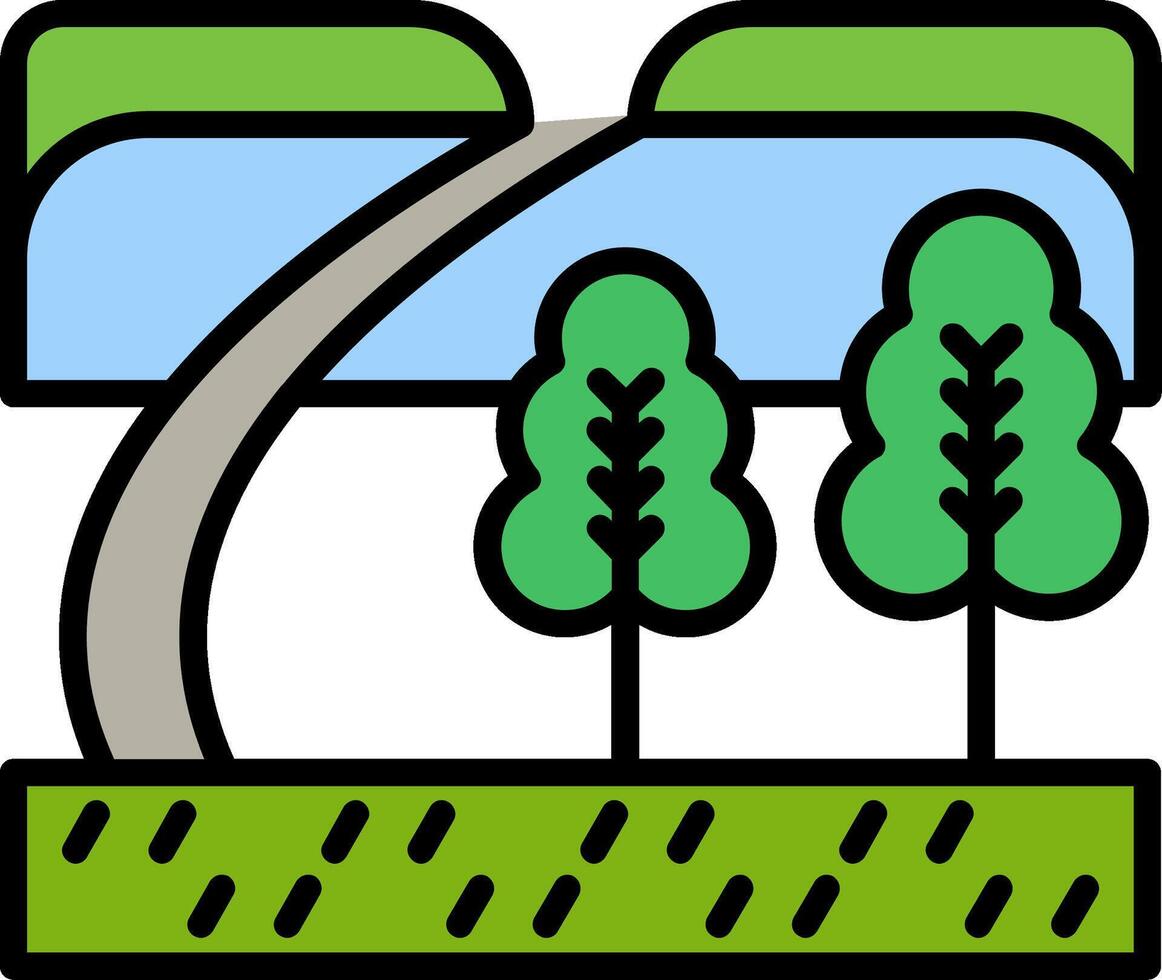 Path Line Filled Icon vector
