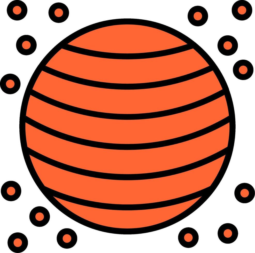 Planet Line Filled Icon vector
