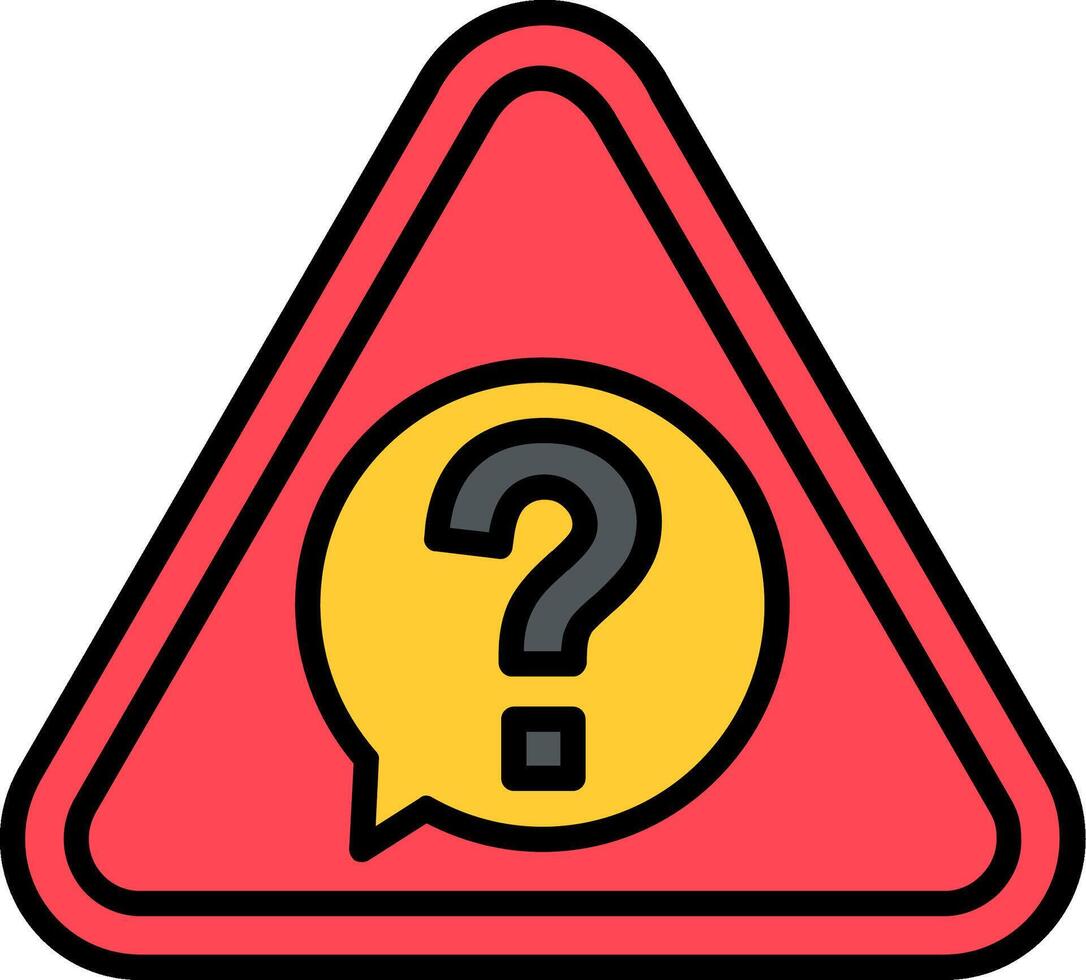 Question Line Filled Icon vector