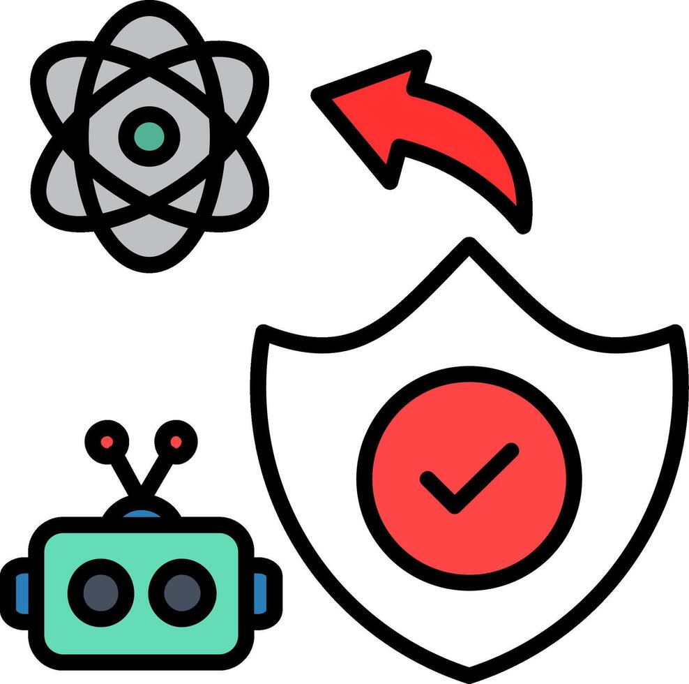 Secured Line Filled Icon vector