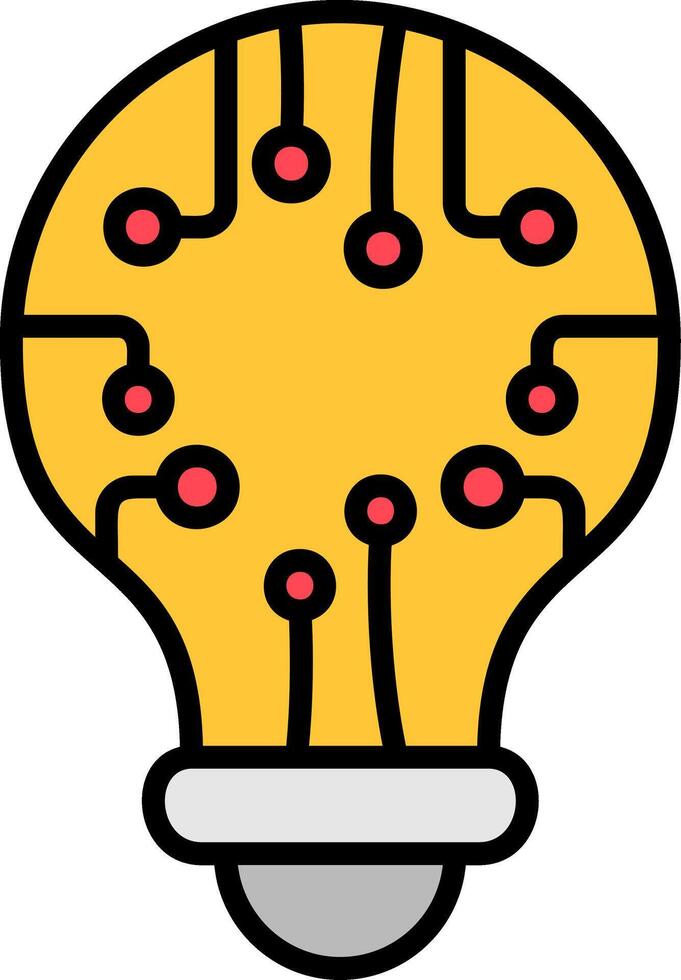 Light Bulb Line Filled Icon vector