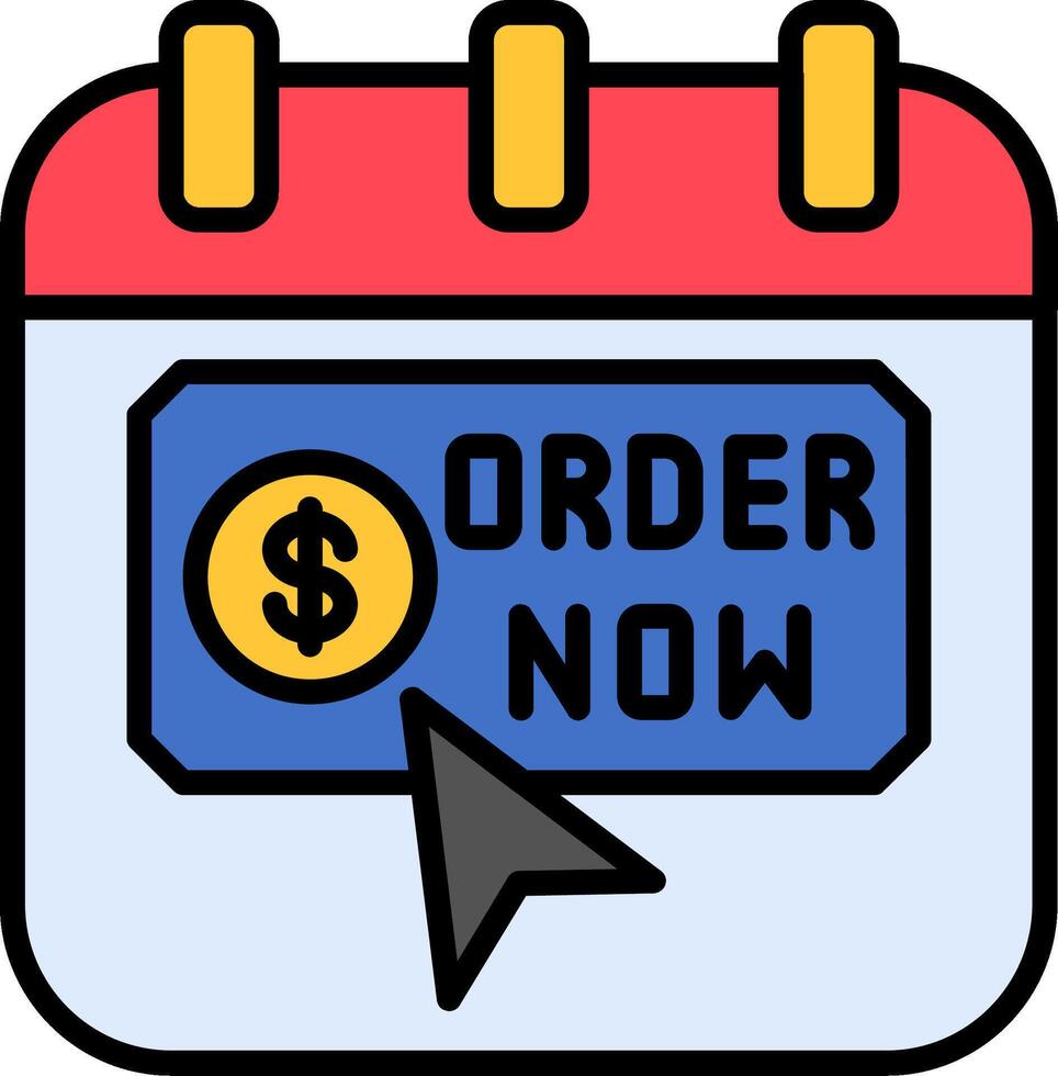 Order Now Line Filled Icon vector
