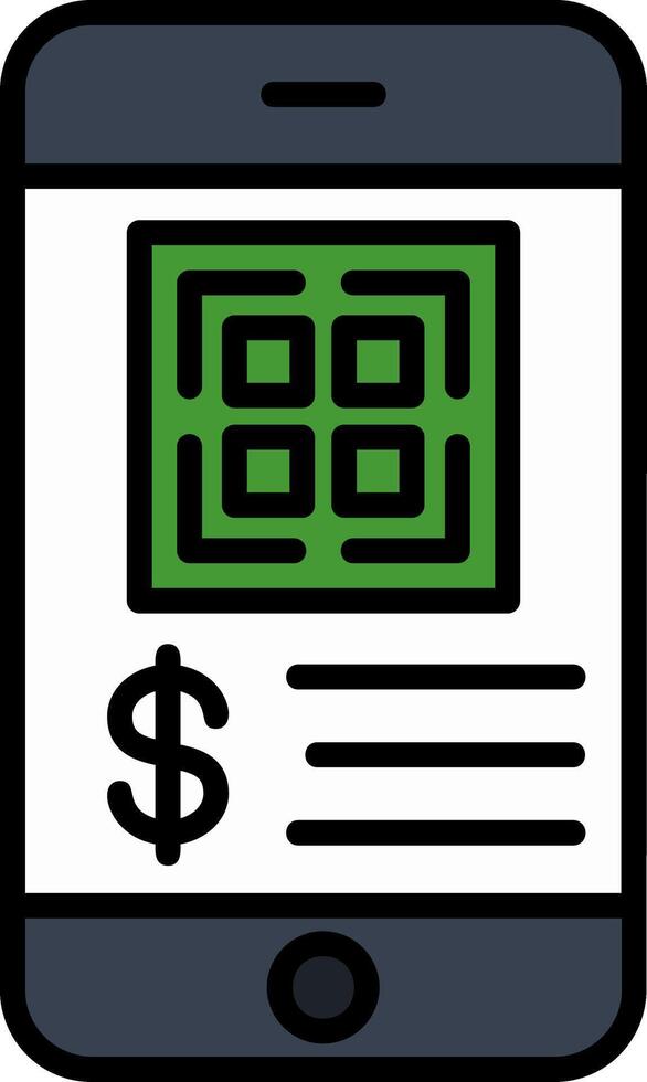 Cashless Payment Line Filled Icon vector