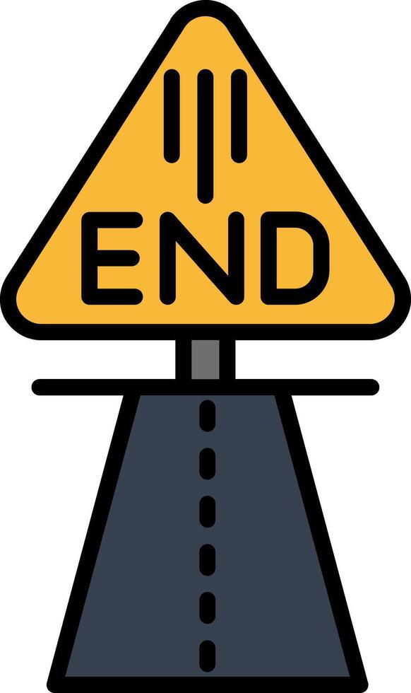 End Line Filled Icon vector
