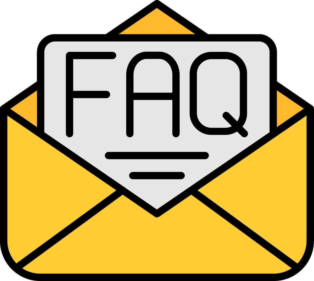 Mail Line Filled Icon vector