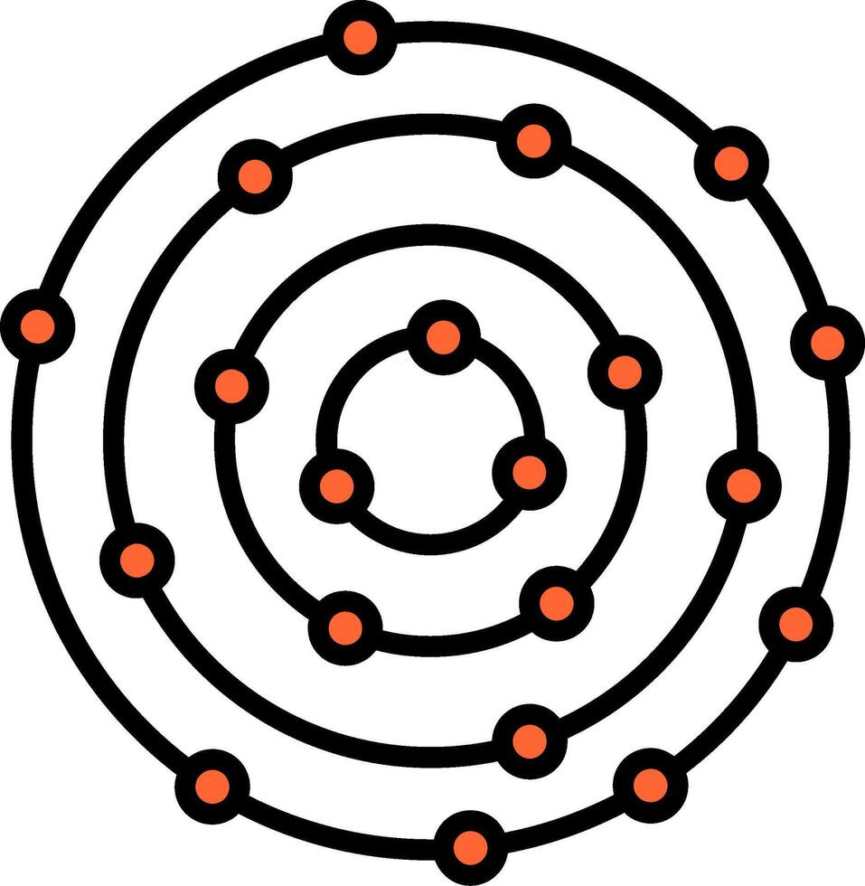 Solar System Line Filled Icon vector