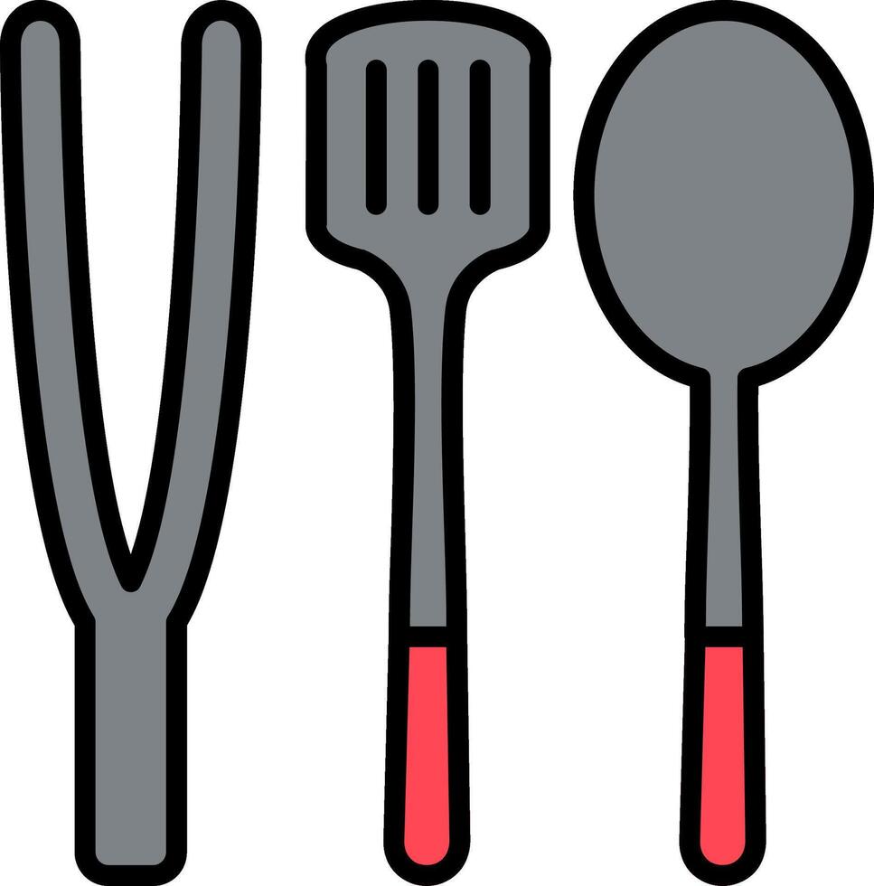 Utensil Line Filled Icon vector