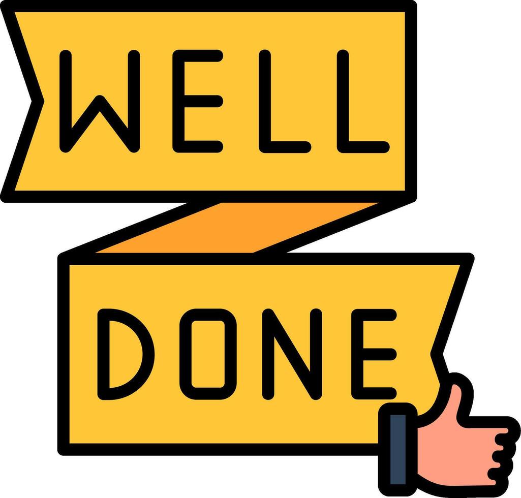 Well Done Line Filled Icon vector