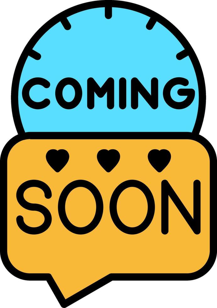 Coming Soon Line Filled Icon vector