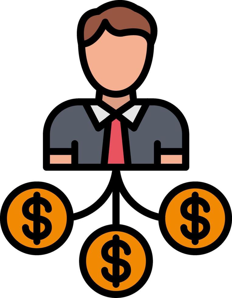 Diversification Line Filled Icon vector