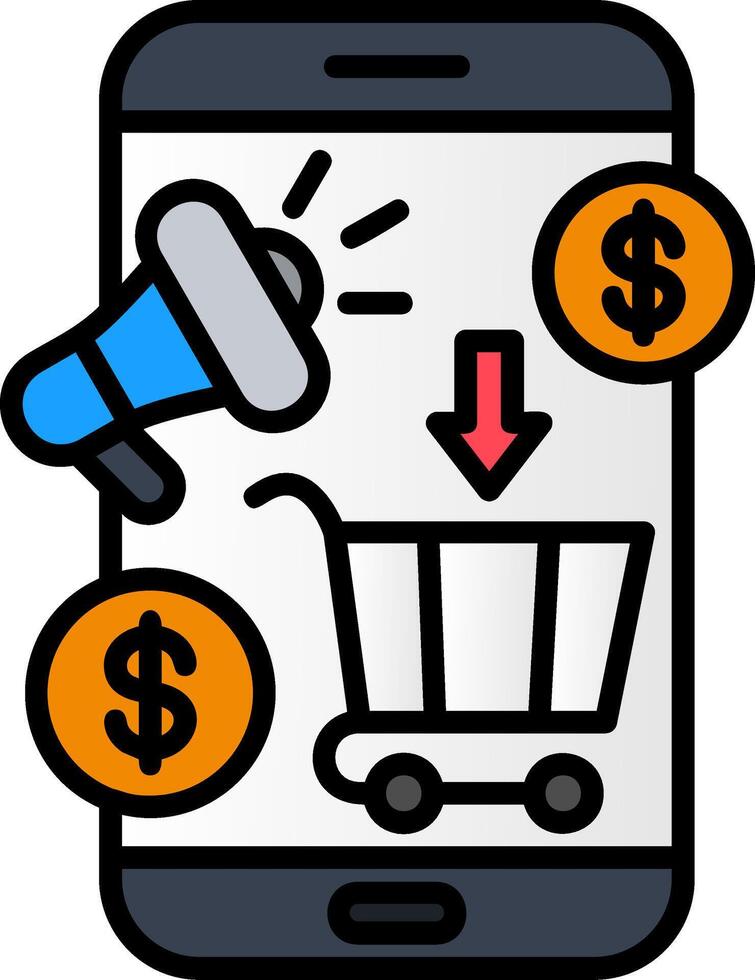 Ecommerce Line Filled Icon vector