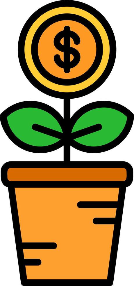 Investment Line Filled Icon vector