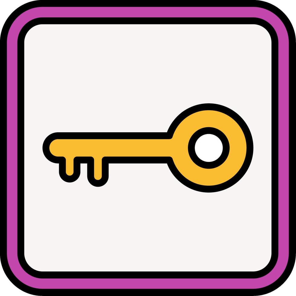 Key Line Filled Icon vector