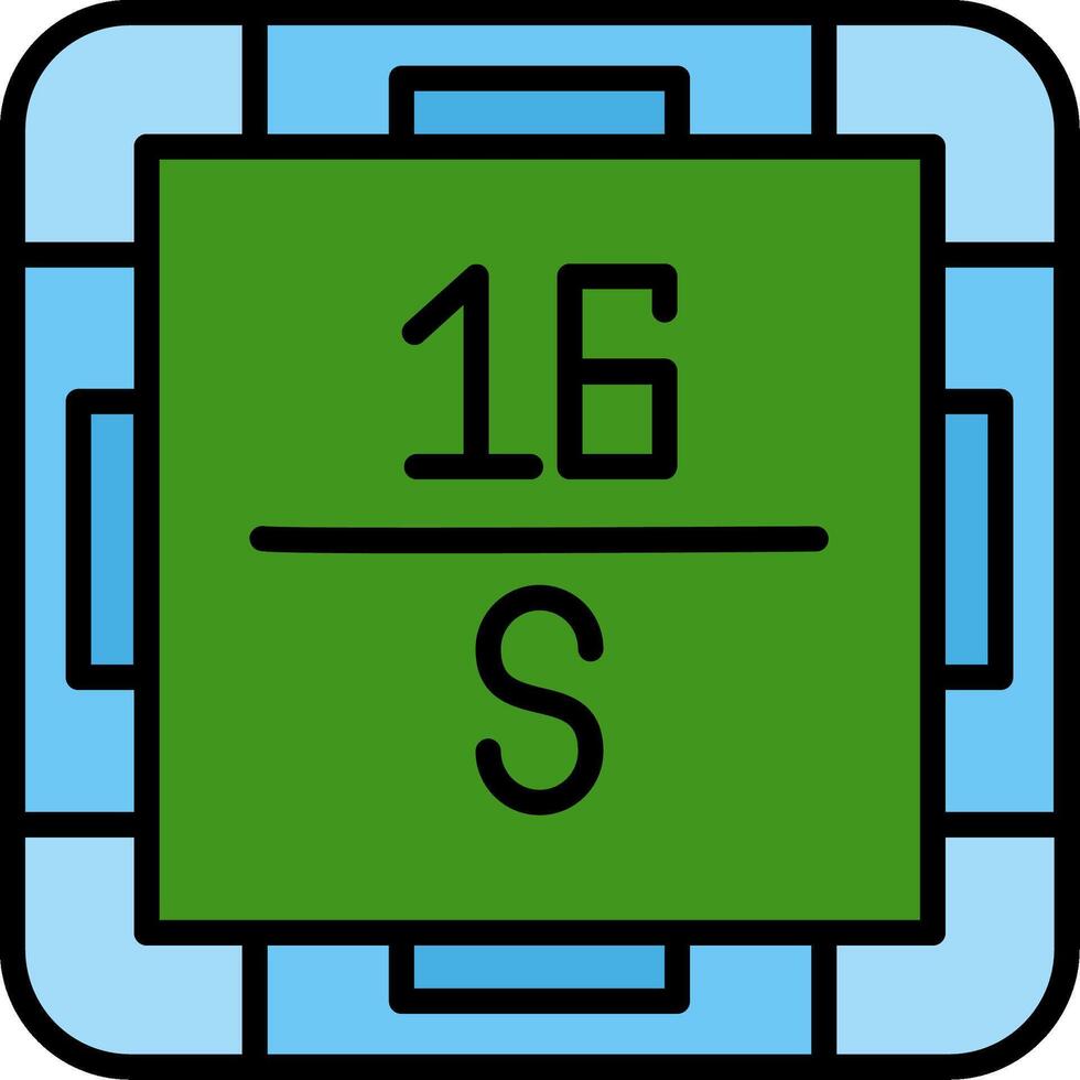 Sulfur Line Filled Icon vector