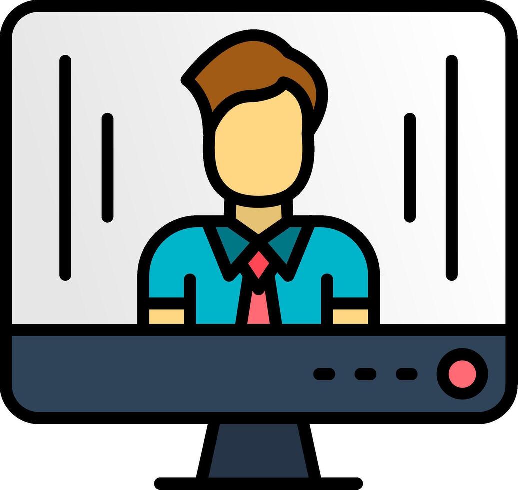 Teacher Line Filled Icon vector