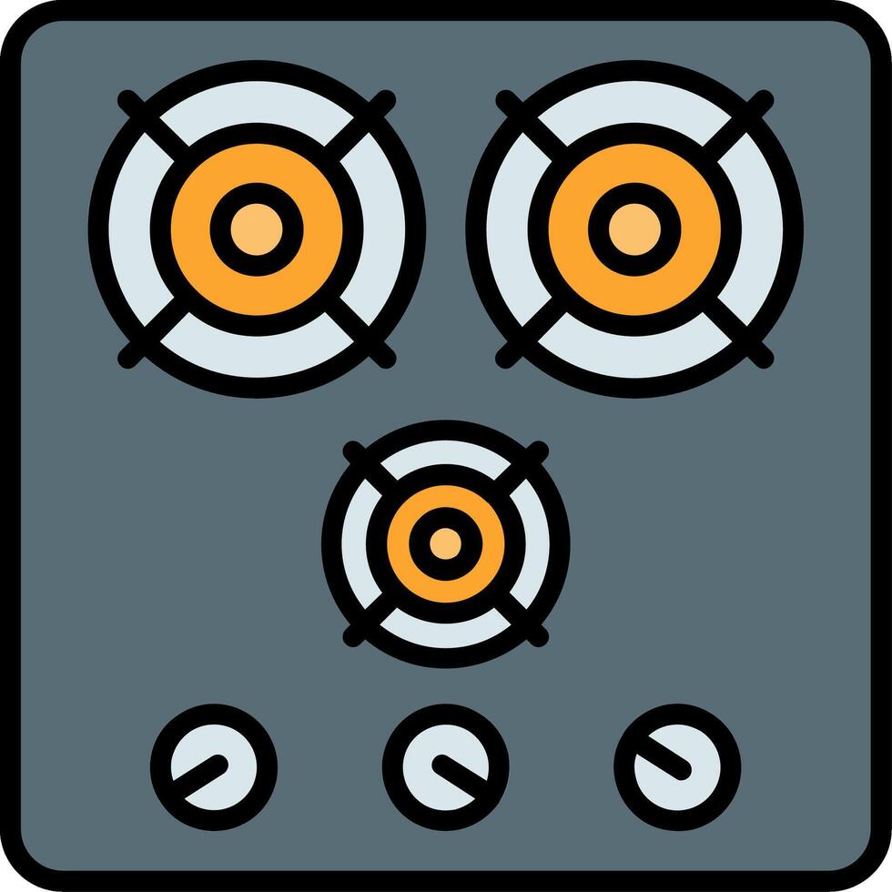 Stove Line Filled Icon vector