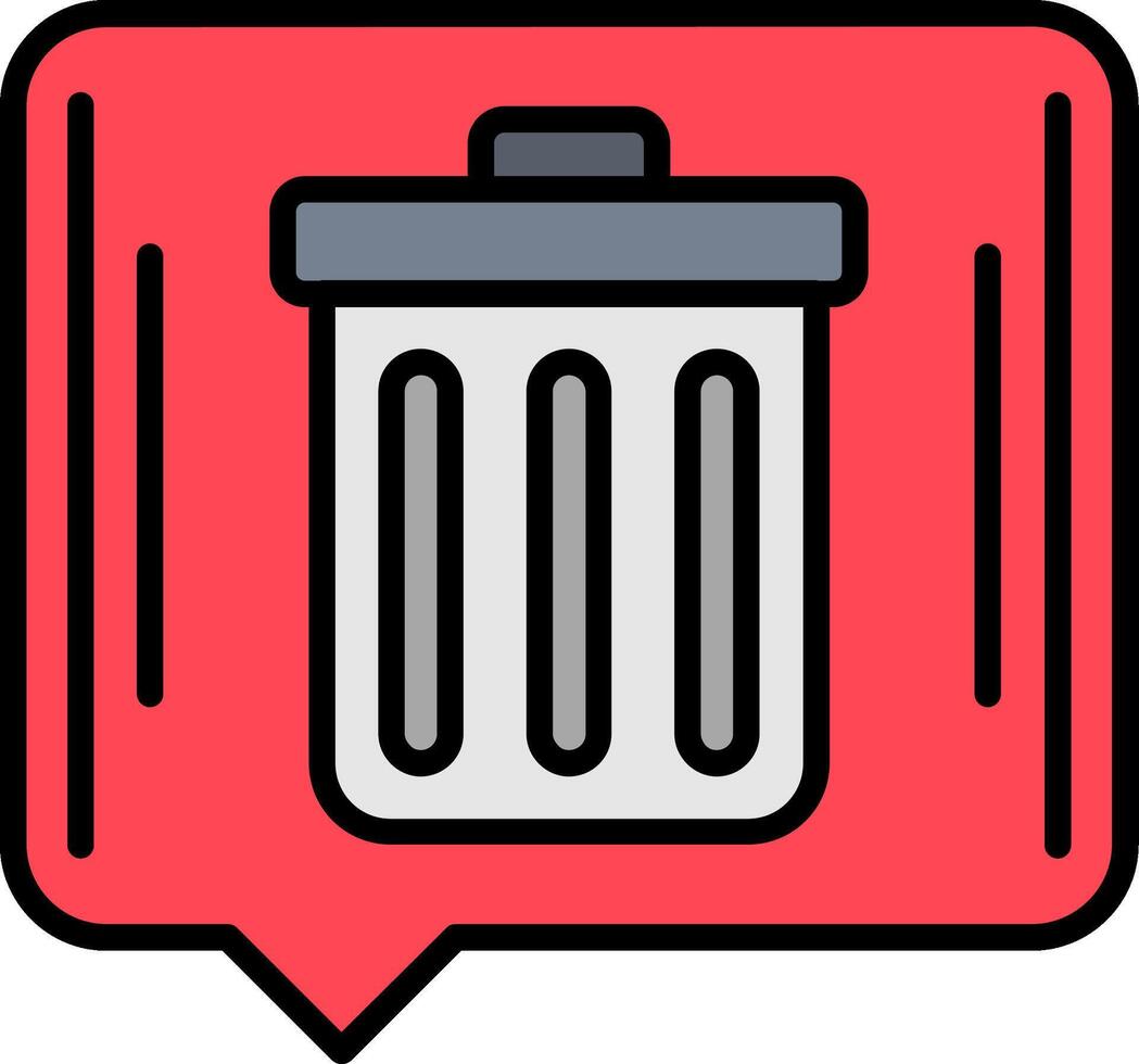 Bin Line Filled Icon vector