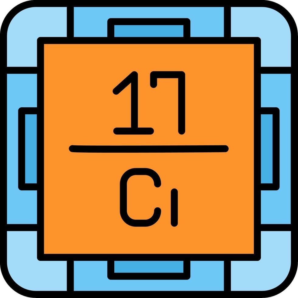 Chlorine Line Filled Icon vector