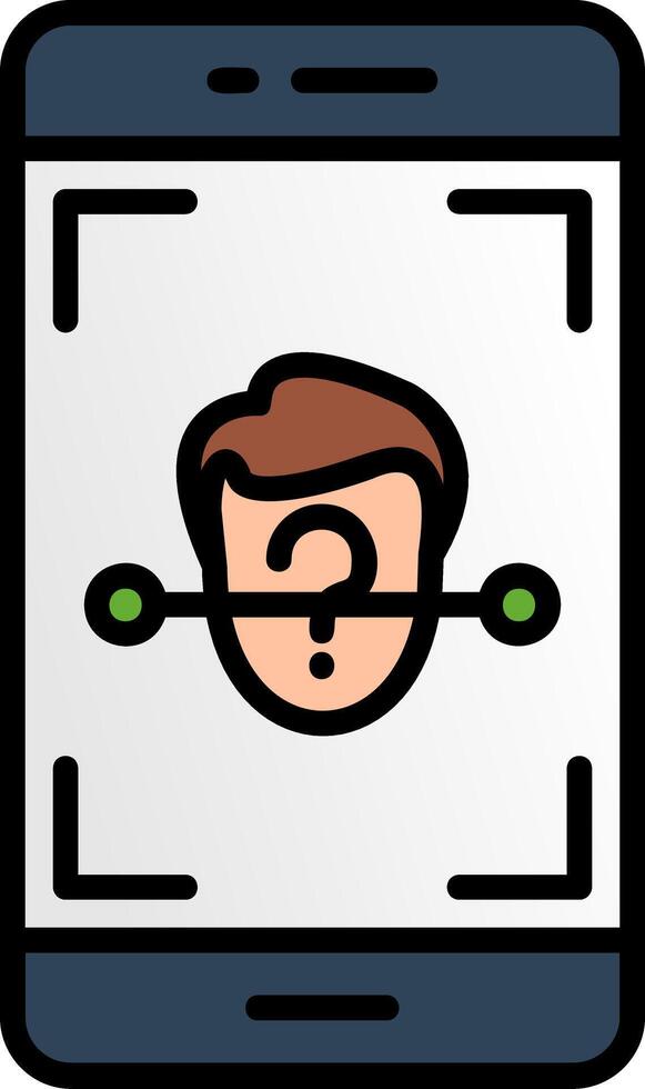Face Id Line Filled Icon vector