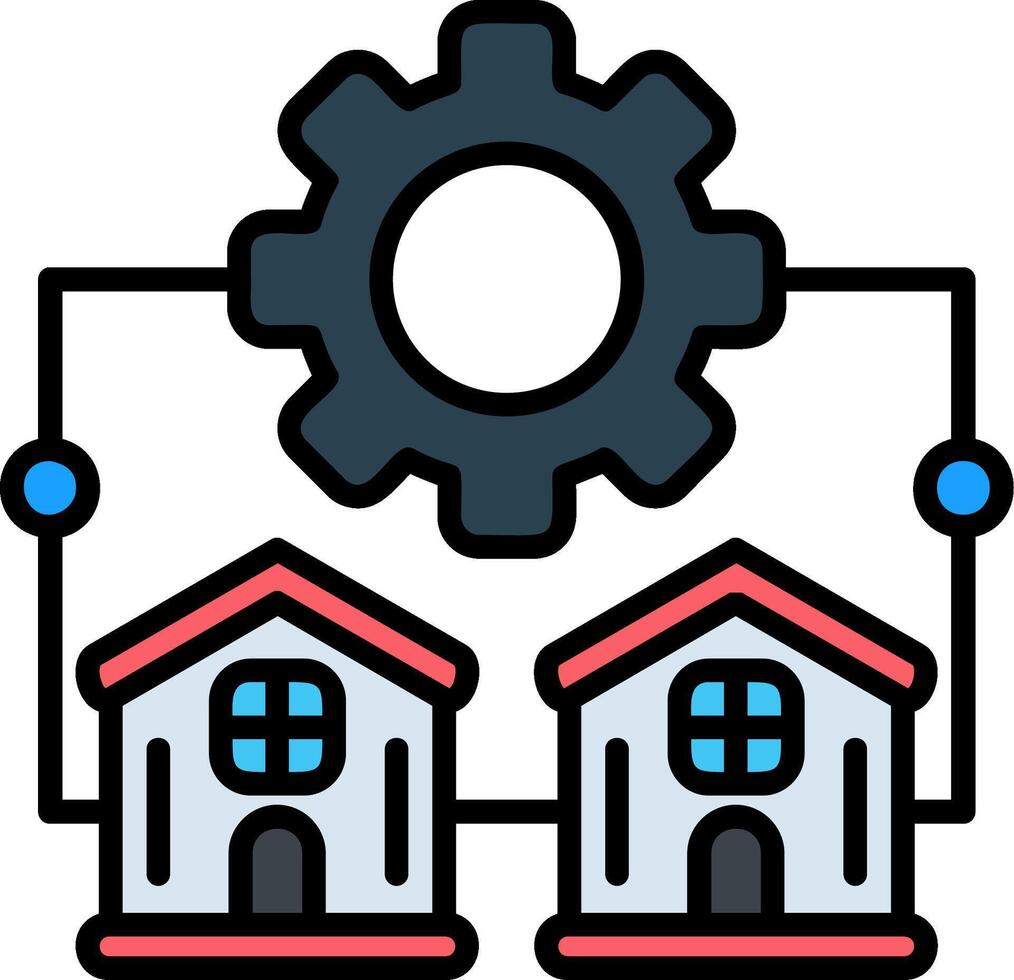 Management Line Filled Icon vector