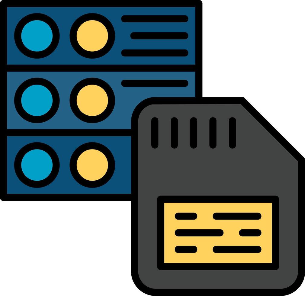 Save Data Line Filled Icon vector