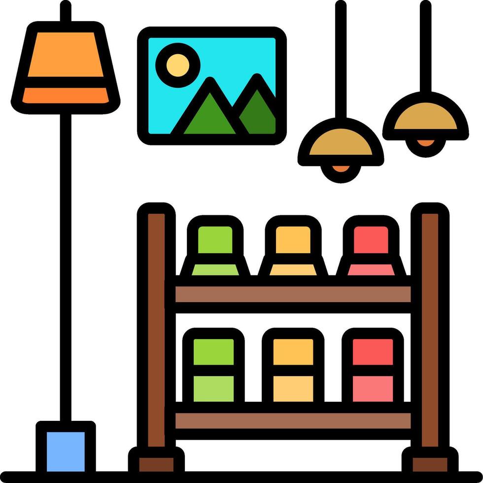 Shoe Rack Line Filled Icon vector