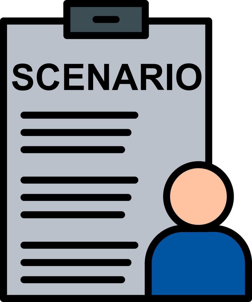 Scenario Line Filled Icon vector