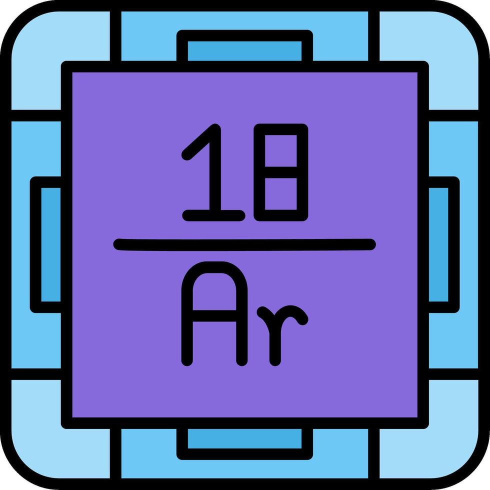 Argon Line Filled Icon vector