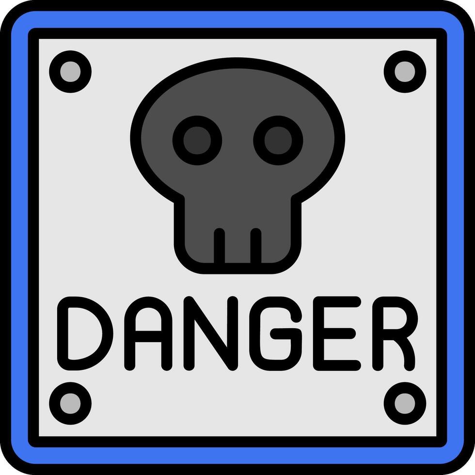 Danger Line Filled Icon vector