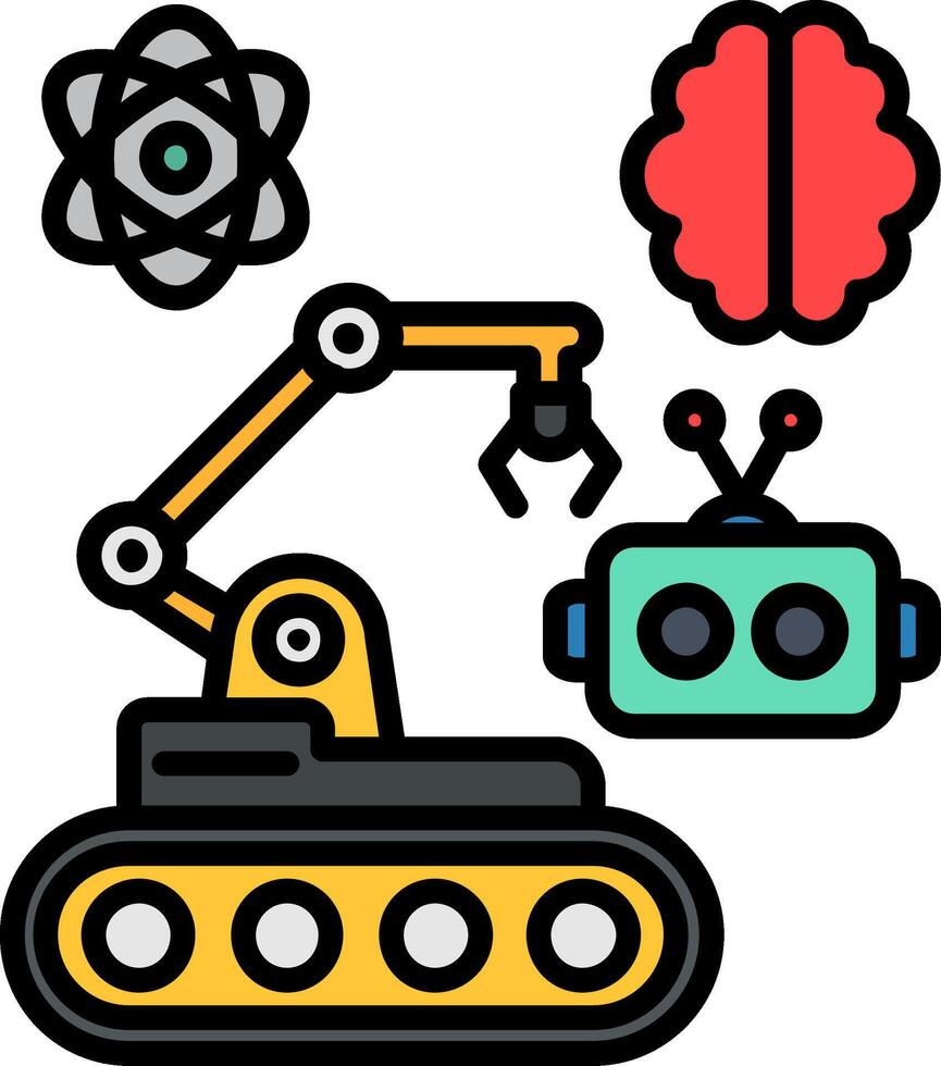 Crane Line Filled Icon vector