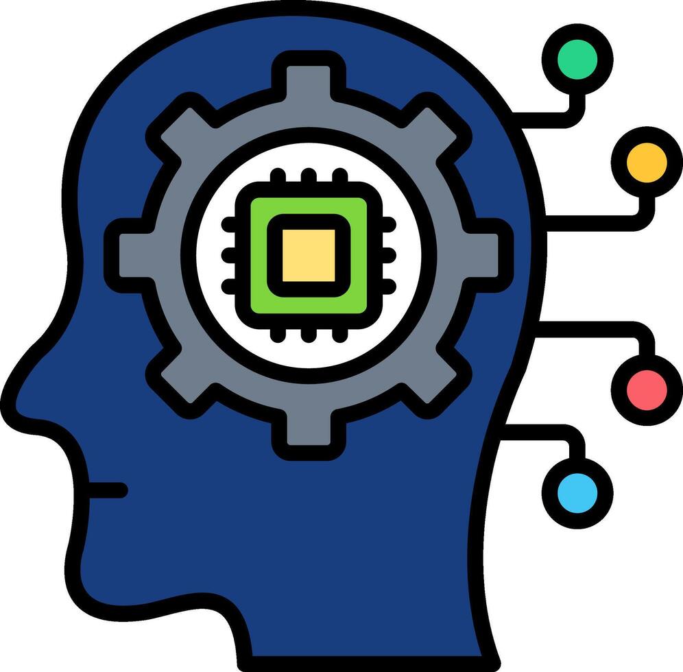 Cyborg Line Filled Icon vector