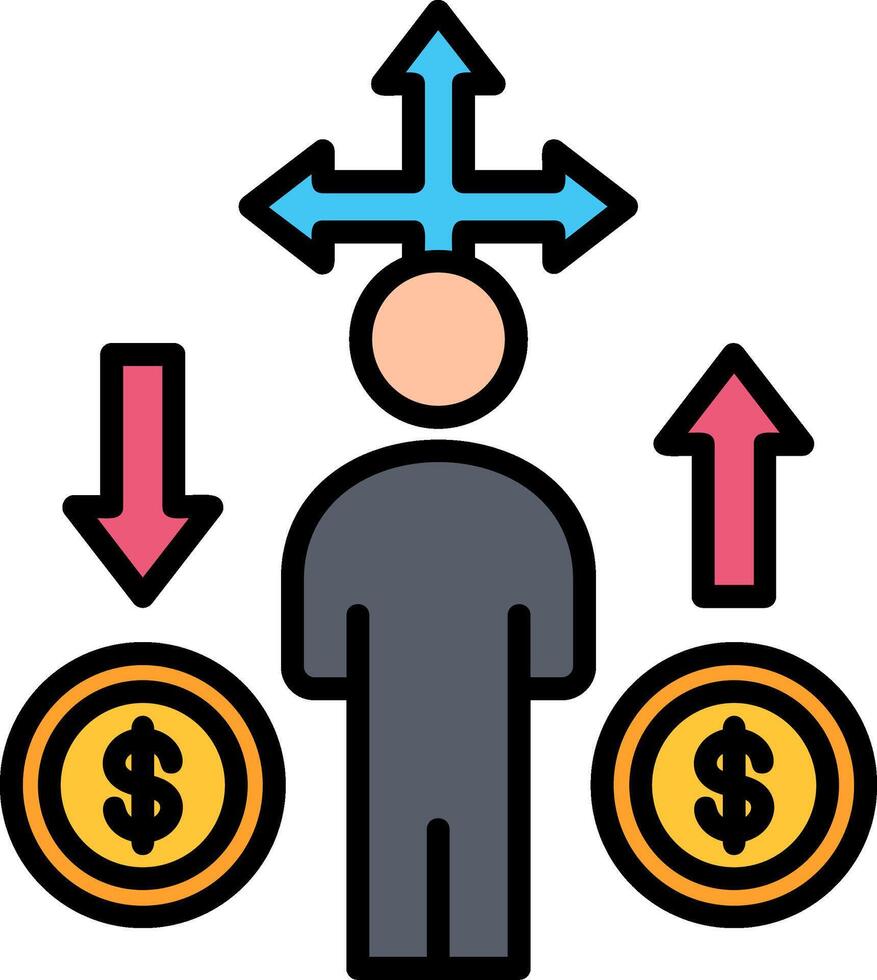 Decision Line Filled Icon vector