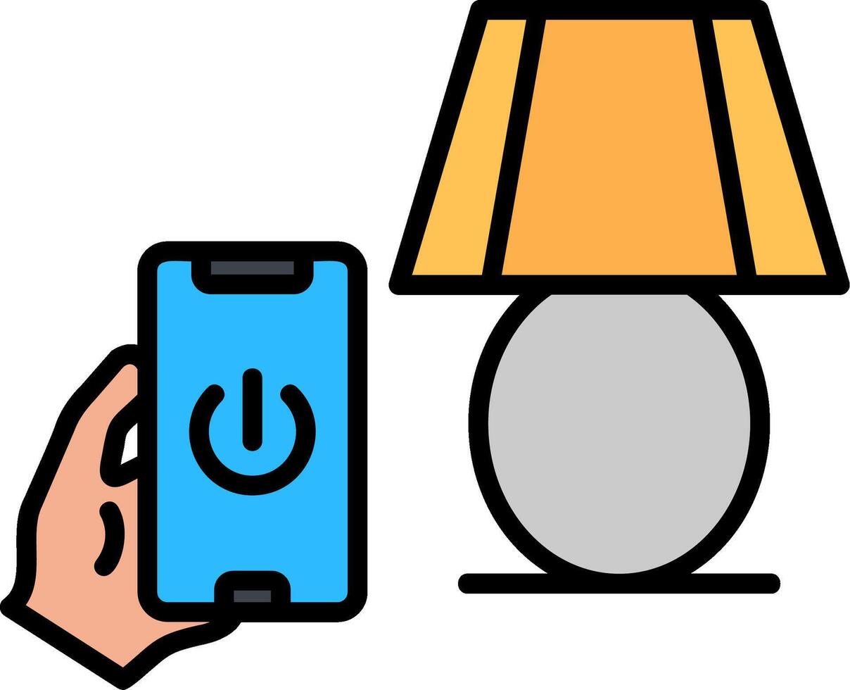 Lamp Line Filled Icon vector