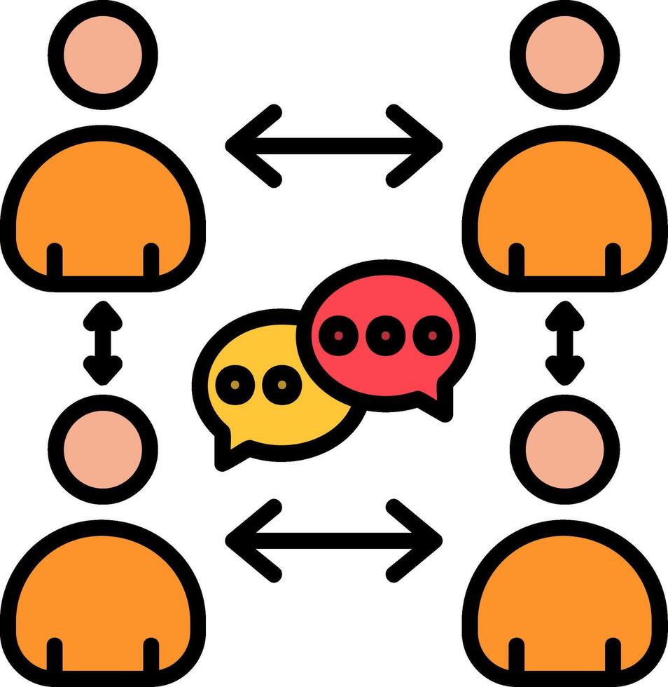 Communication Line Filled Icon vector