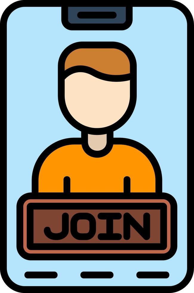 Join Line Filled Icon vector