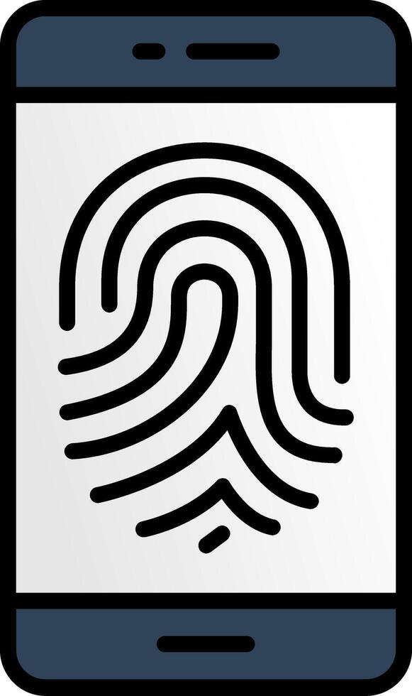 Mobile Password Line Filled Icon vector
