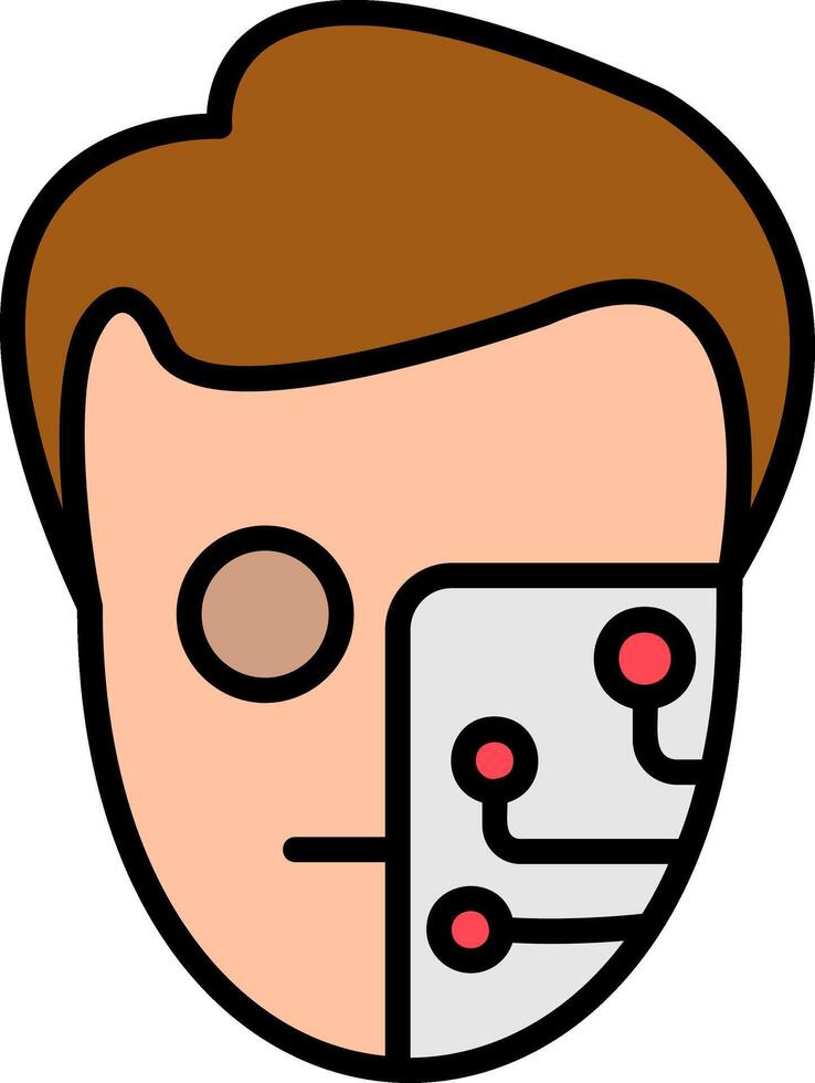 Cyborg Line Filled Icon vector