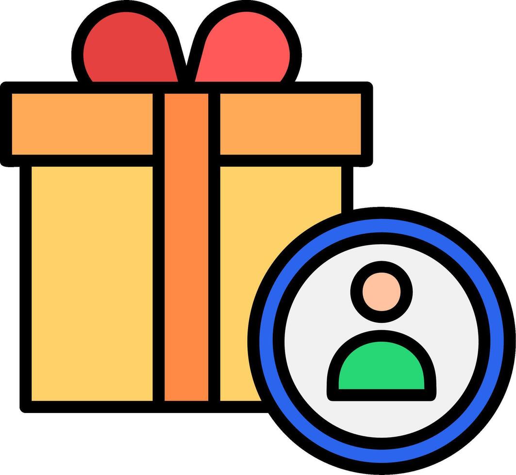 Gift Line Filled Icon vector