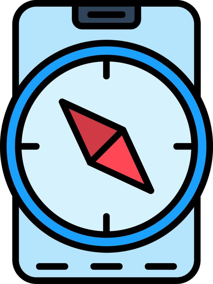 Explore Line Filled Icon vector