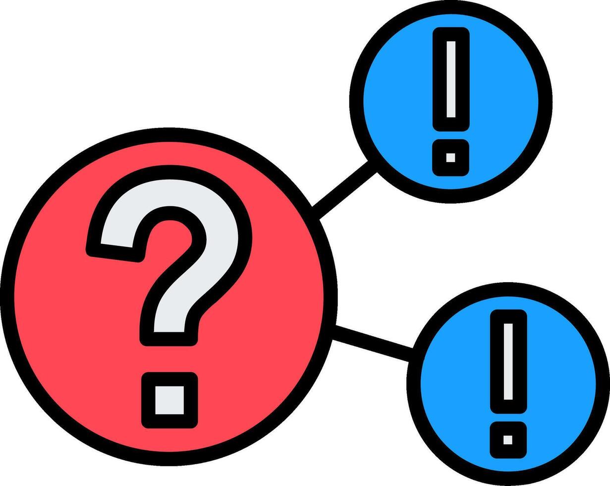 Questions Line Filled Icon vector